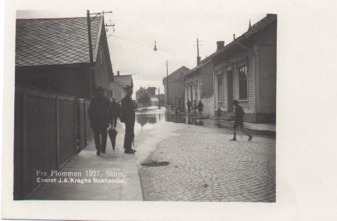 Bilde av flommen i Skien i 1927